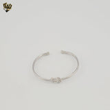 (2-0638) 925 Sterling Silver - 3.5mm Knot Open Bangle - 2.5"