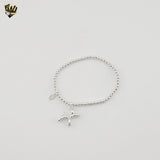 (2-0445) 925 Sterling Silver - 3mm Balls Balloon Dog Bracelet.