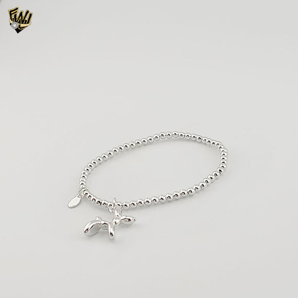 (2-0445) 925 Sterling Silver - 3mm Balls Balloon Dog Bracelet.