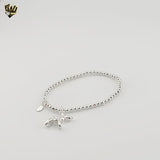 (2-0445) 925 Sterling Silver - 3mm Balls Balloon Dog Bracelet.