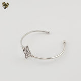 (2-0662) 925 Sterling Silver - Witch Knot Open Bangle - 2.5"