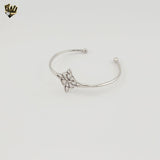 (2-0662) 925 Sterling Silver - Witch Knot Open Bangle - 2.5"