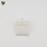 (2-3434) 925 Sterling Silver - 6mm Pearl Stud Earrings.