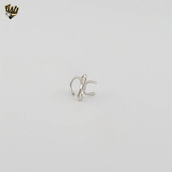 (2-4305) 925 Sterling Silver - Small Ribbon Cuff Earring.