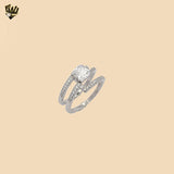 (2-5244-2) Anillo de bodas cuadrado en plata de ley 925.