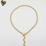 (4-7067) Stainless Steel - Adjustable Flat Snake Necklace.