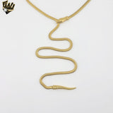 (4-7067) Stainless Steel - Adjustable Flat Snake Necklace.