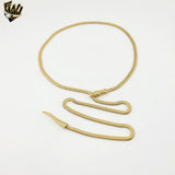 (4-7067) Stainless Steel - Adjustable Flat Snake Necklace.