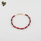 (1-0690) Gold Laminate - 4mm Elegua Beads Bracelets - BGF
