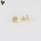 (1-1143-3) Gold Laminate - Celestial Star Stud Earrings - BGF