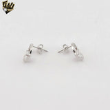 (2-3205) 925 Sterling Silver - Zircon Hearts Circle Earrings.