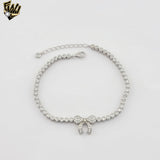 (2-0430) Pulsera de Plata de Ley 925 - Lazo de Circonitas.