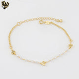 (1-0530) Laminado de oro - Brazalete estilo cuadrado de 10,5 mm - 8" - BGF