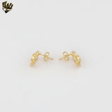 (1-1197-5) Gold Laminate -  Flower Stud Earrings - BGF