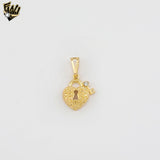 (1-2372-1) Gold Laminate - Heart Padlock Pendant - BGF