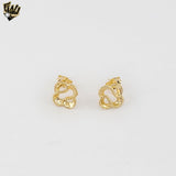 (1-1197-5) Gold Laminate -  Flower Stud Earrings - BGF
