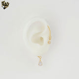(1-1229-1) Laminado de Oro - Pendientes Largos Cuadrados - BGF