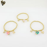 (MBRA-10-J) Stainless Steel - Charms Beads Bracelet.