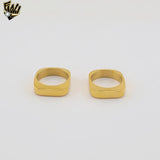 (4-0008) Stainless Steel - Square Band Ring.