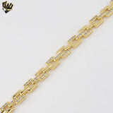 (1-60093-1) Gold Laminate - 7mm Square Zircon Bracelet - 7.5" - BGO