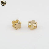 (1-2955-4) Gold Laminate - Chunky Flower Hoops- BGF
