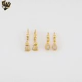 (1-1184) Gold Laminate - Long Earrings - BGO