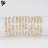 (1-4013) Gold Laminate - 4mm Three Tones Bangles - Dozen - BGO