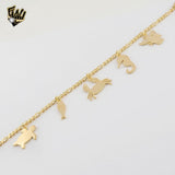 (1-0617) Laminado de oro - Brazalete de conchas Figaro Link de 3 mm - 7,5" - BGF