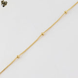 (1-1579) Gold Laminate -2.5mm Beads Box Link Chain - BGF