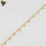 (1-0487) Gold Laminate - 1.5mm Curb Link Circles Charms Bracelet - BGF - 7"