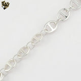 (2-0374-1) 925 Sterling Silver - 10mm Flat Mariner Bracelet - 7.5"