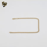 (1-0030) Gold Laminate - 3.5mm Curb Link Anklet - 10" - BGO