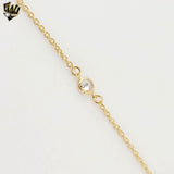 (1-0636) Gold Laminate - 1mm Rolo Link Zircon Bracelet - BGF