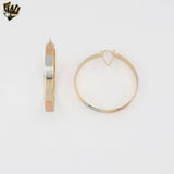 (1-2783) Gold Laminate - Three Tone Hoops - BGO