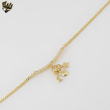(1-6520-2) Gold Laminate - Zircon Bar Charms Necklace - BGF - 16"
