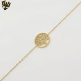 (4-4201) Stainless Steel - Tree of Life Bracelet - 7.5"