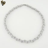 (1-6118) Gold Laminate - Princess Cut Tennis Necklace.
