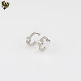 (2-4189-1) 925 Sterling Silver - Half Zircon Hoops.