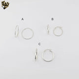 (2-4039) 925 Sterling Silver - Plain Small Hoops.