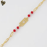 (1-0558) Gold Laminate - 3.5mm Paper Clip Canada Bracelet - 7" - BGF