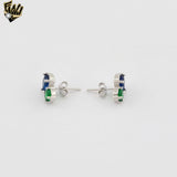 (2-66022) 925 Sterling Silver - 1mm Link Blue and Green Set.