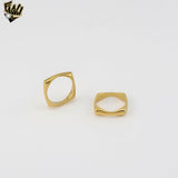 (4-0010) Stainless Steel - Square Band Ring.