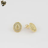 (1-1199-3)Gold Laminate - Zircon Guadalupe Earrings - BGO