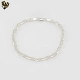 (2-0344) 925 Sterling Silver -4.5mm Anchor Link Bracelet -8"