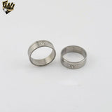 (4-0014) Stainless Steel - Zircon Ring.
