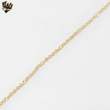 (1-0452) Gold Laminate - 1.5mm Rolo Link Carved Bracelet - BGF- 7"