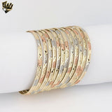 (1-4013-2) Laminado de oro - Brazaletes de tres tonos de 4 mm - Docena - BGO
