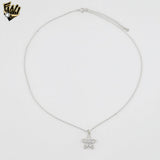 (2-66003) 925 Sterling Silver - Single Flower Necklace - 16"