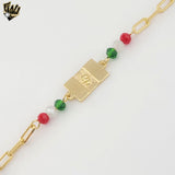 (1-0557) Gold Laminate - 3.5mm Paper Clip Mexico Bracelet - 7" - BGF
