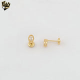 (1-1203-3) Gold Laminate - Mini Zircon Drop Stud Earrings - BGF